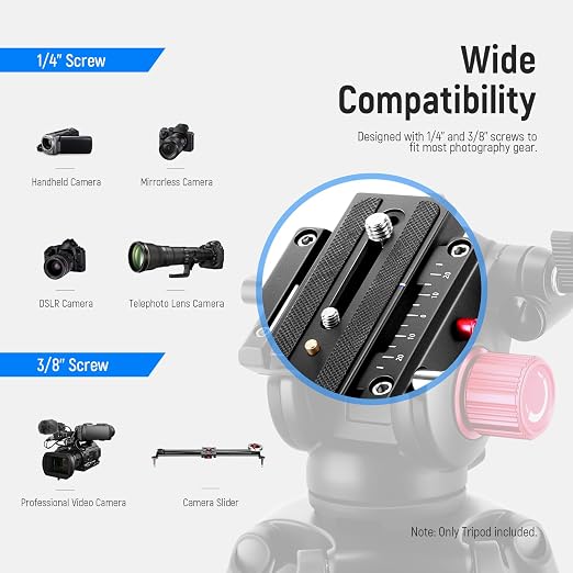 NEEWER 79"/200cm Video Tripod, Heavy Duty Aluminum Alloy Camera Tripod Stand - Image 8