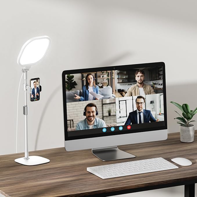 Lighting for Video Calls, 30 Light Modes Video Conference Light, Desk Ring Light by LitONES