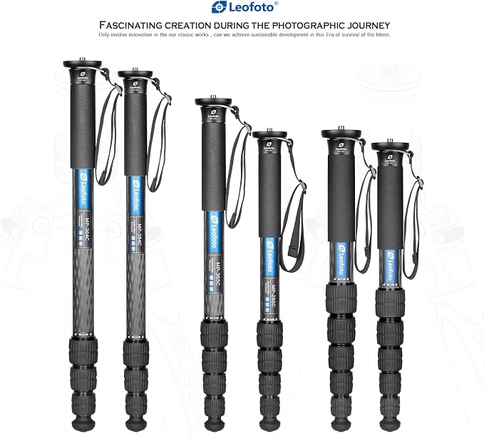Leofoto MP-366C 65" 6-Section Carbon Fiber Portable Monopod, Lightweight - Image 2