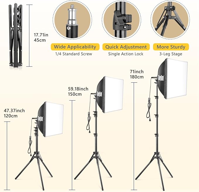 Torjim Softbox Photography Lighting Kit, Studio Lights - Image 4