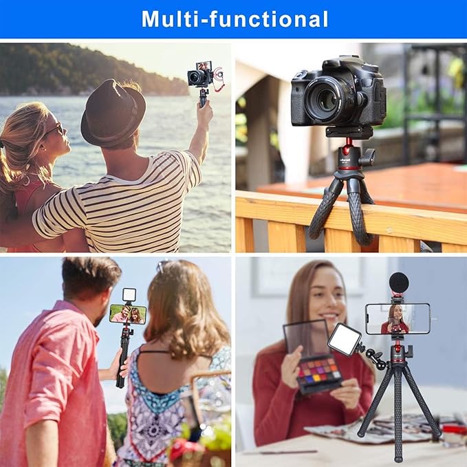 ULANZI Camera Tripod, Mini Flexible Stand w Hidden Phone Holder w Cold Shoe - Image 6