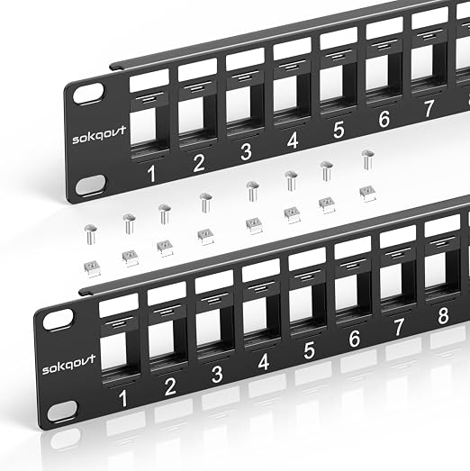 Sokqovt 24 Port Blank Keystone Patch Panel by Unknown