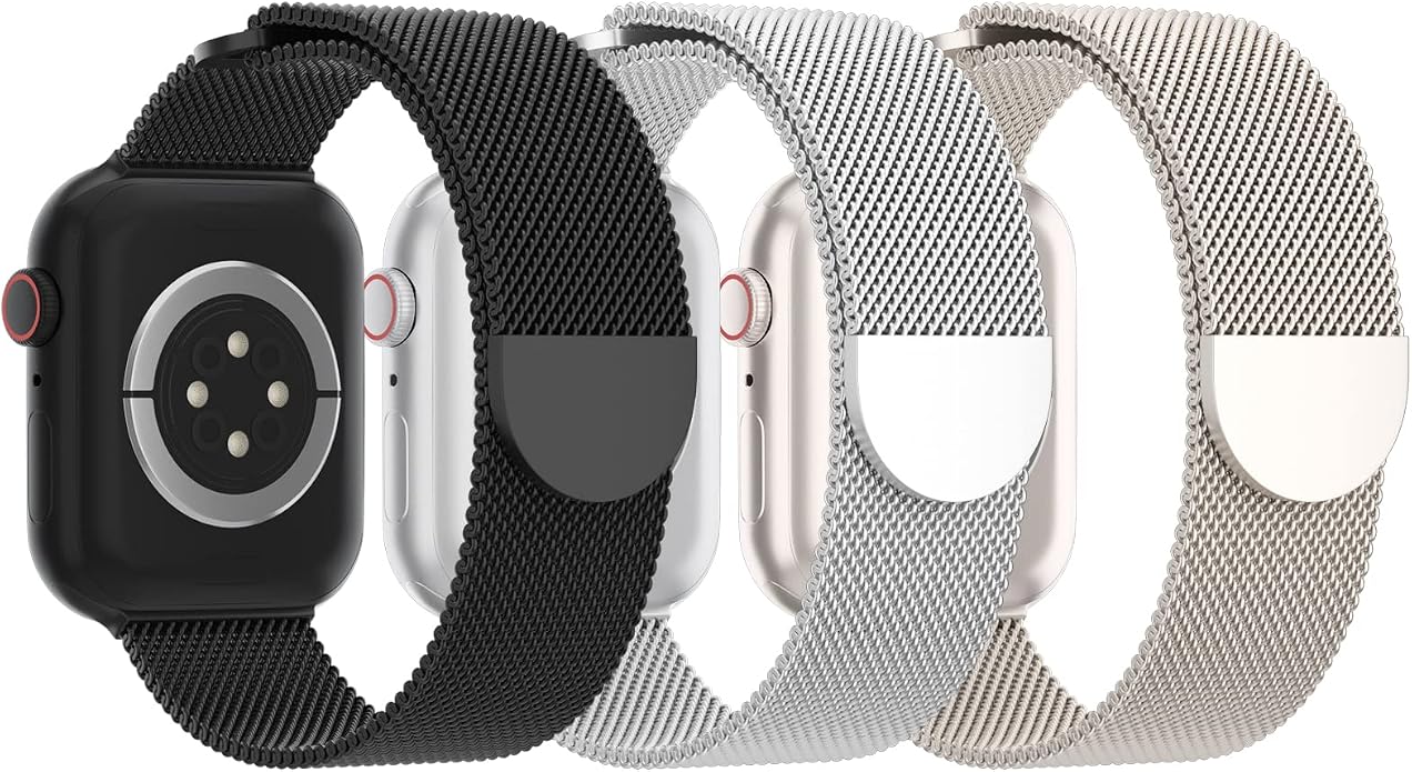 3 Pack Mesh Metal Band Compatible by Steezrd