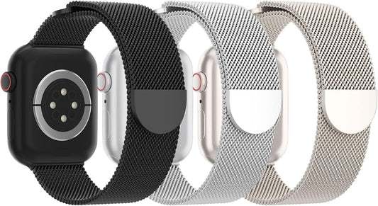3 Pack Mesh Metal Band Compatible by Steezrd