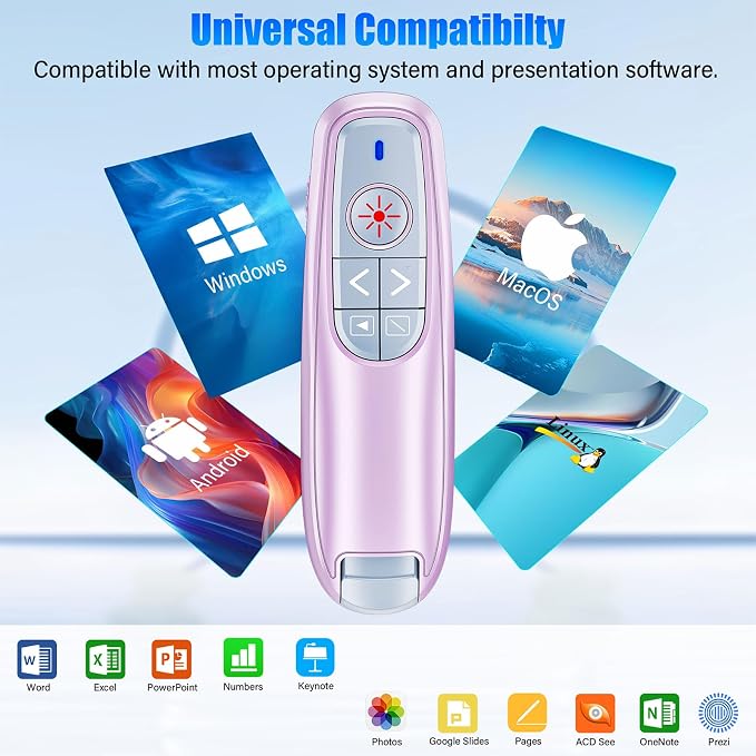 Presentation Clicker Wireless Presenter Remote Clicker, USB C PowerPoint Clicker - Image 3