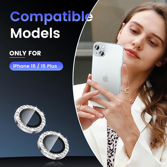 Tensea for iPhone 15 / iPhone 15 Plus Camera Lens Protector, 9H Tempered Glass - Image 2