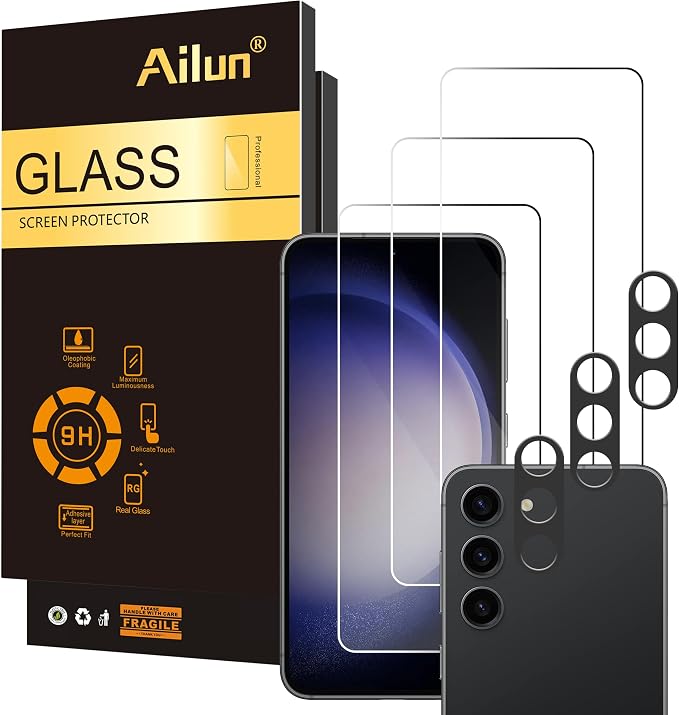Ailun Screen Protector for Galaxy S23 FE 3Pack + 3Pack Camera Lens Tempered by Ailun