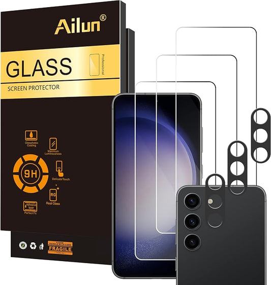 Ailun Screen Protector for Galaxy S23 FE 3Pack + 3Pack Camera Lens Tempered by Ailun