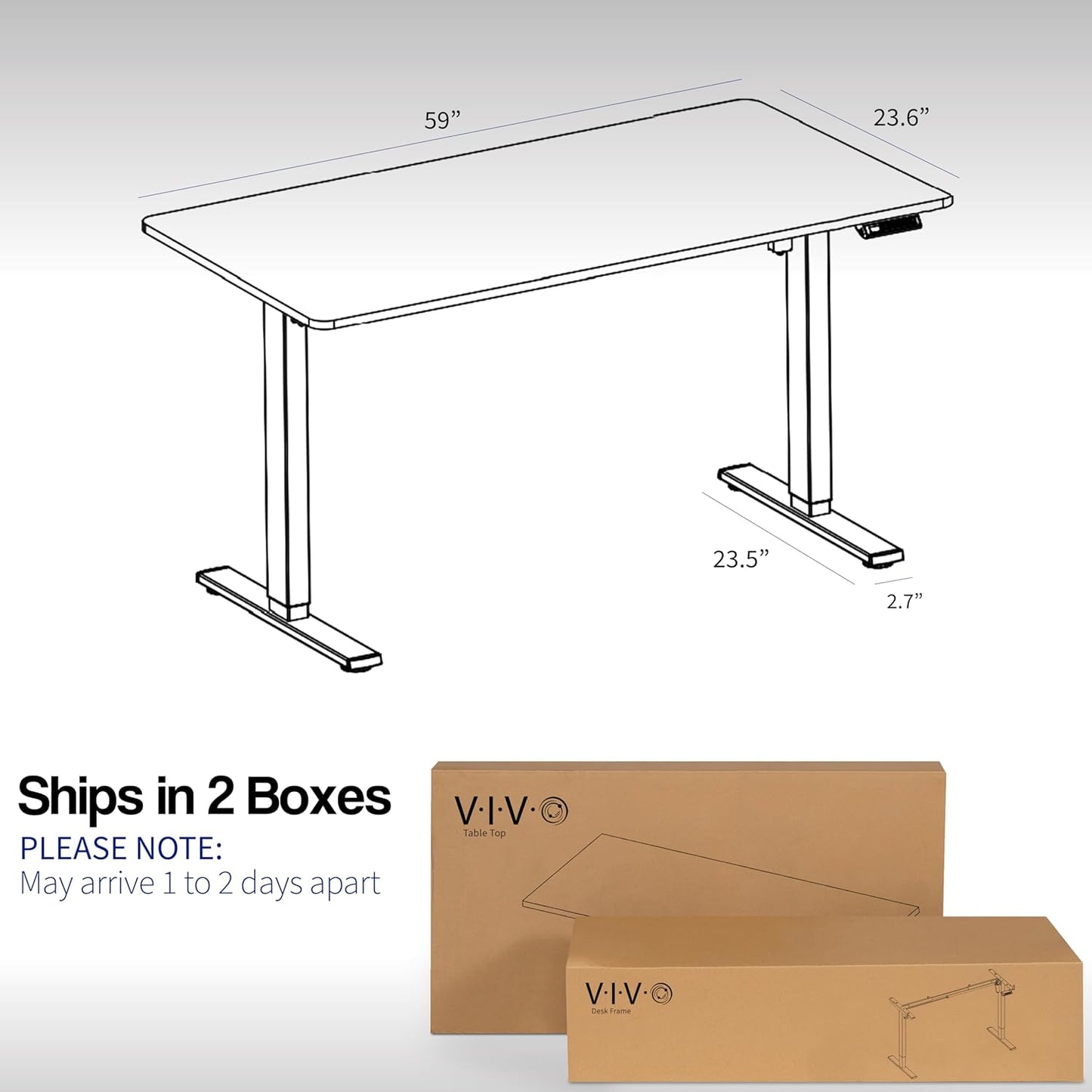 VIVO Electric Dry Erase 60 x 24 in Standing Desk, Memory Height Adjustment, 1B Series, Whiteboard Top Black Frame, DESK-KIT-1B6WE