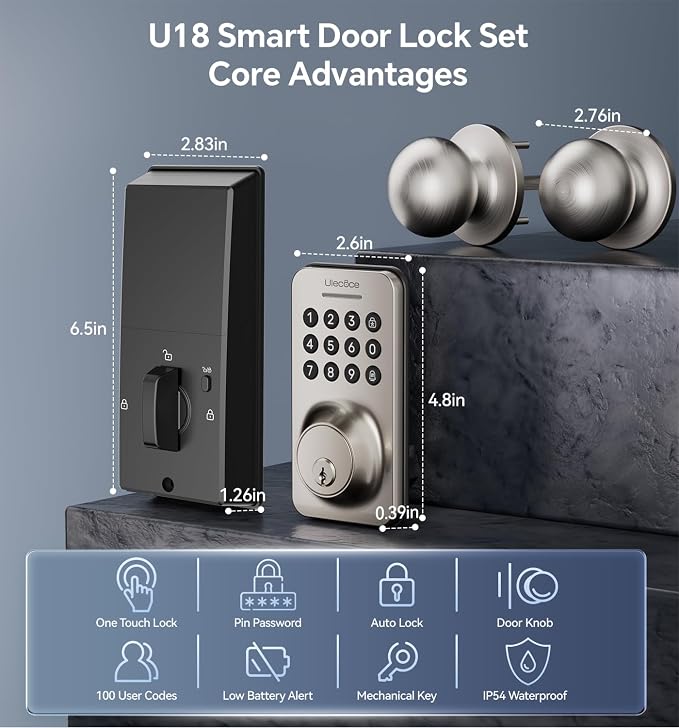 Ulecoce Keyless Entry Keypad Deadbolt - Image 2