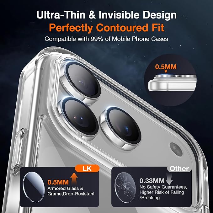 LK 2 Pack for iPhone 17 Pro/17 Pro Max Camera Lens Protector One-Click - Image 7
