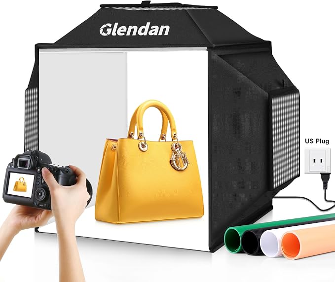 Glendan Portable Light Box Photography: 16"x16" Professional Dimmable Photo Box by Glendan