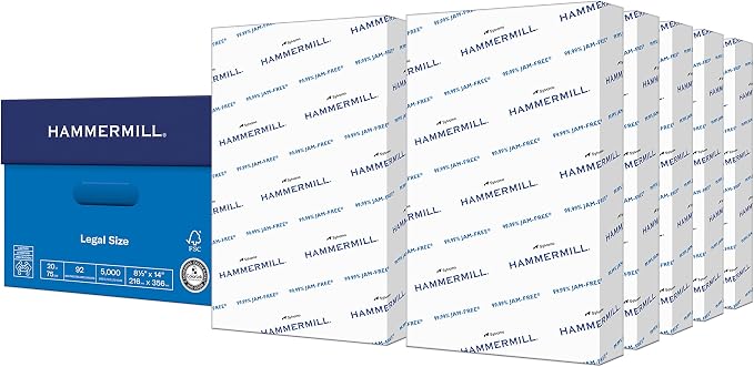 Hammermill Printer Paper, 20 lb Copy Paper, 8.5 x 14-92 Bright, Made in the USA by Hammermill