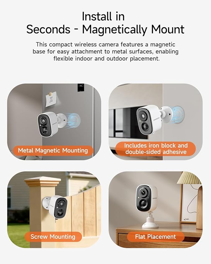 2 Pack 2.5K Security Camera Wireless Outdoor, 2.4G WiFi Battery Powered Outdoor - Image 3
