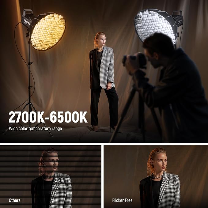 NEEWER FS230B LED Video Light 2.4G/APP Control, 230W Bi Color COB Silent - Image 4