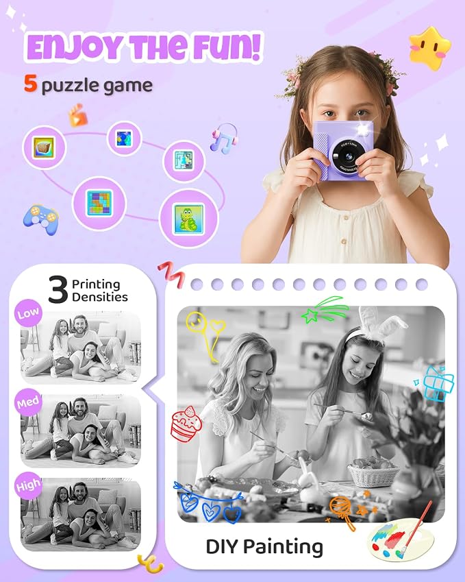 TIATUA Kids Instant Print Camera, Christmas Birthday Gifts - Image 5