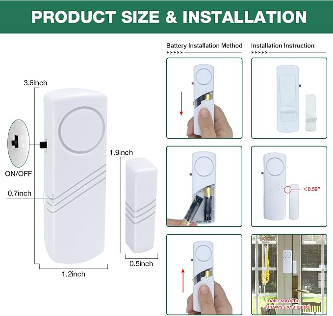 Door Window Alarm, 90DB Door Alarms - Image 4