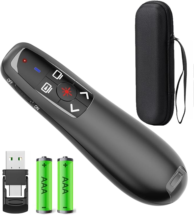 Presentation Clicker with Case Storage, Wireless Presenter Remotes with USB-A&C by LBBYDDLLPresentationClick