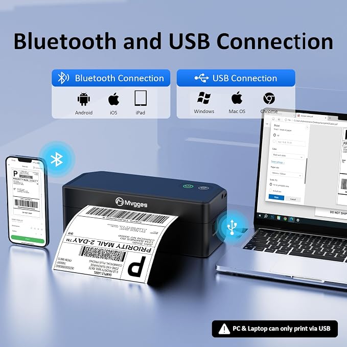 Mvgges Shipping Label Printer, Compatible - Image 2