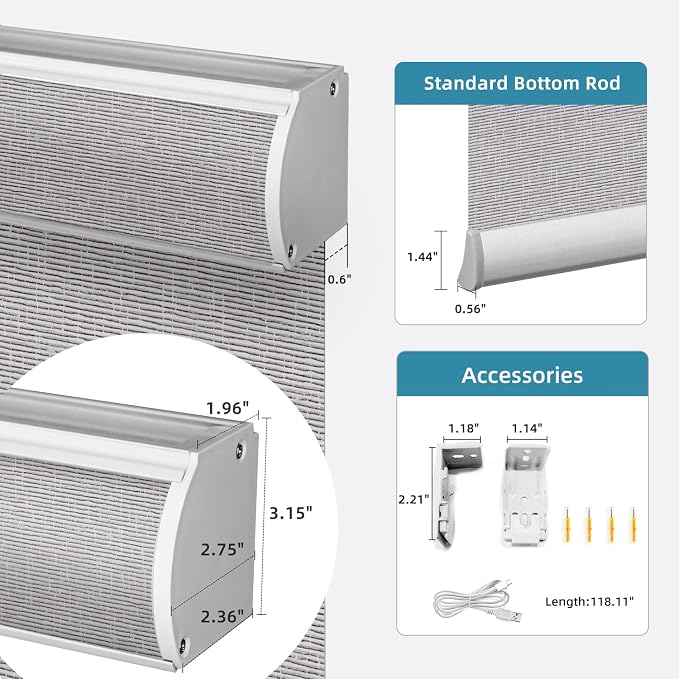 SmartWings 70% Light Filtering Motorized Roller Shades Work - Image 5