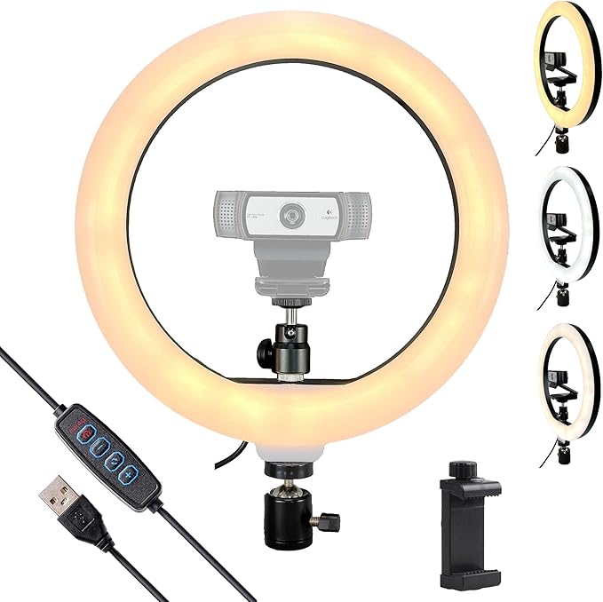 Webcam Light, Ring Light for Logitech Webcam C920, Brio 4K, MX Brio 4K by AcetakenMount