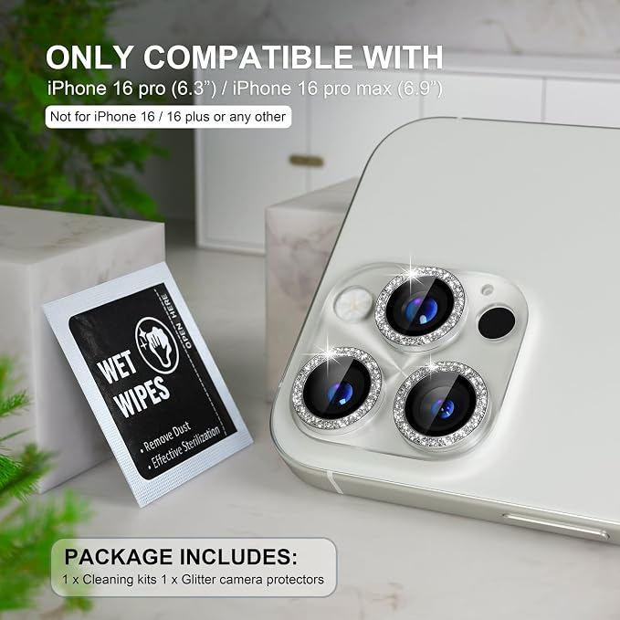 Choiche Compatible for iPhone 16 Pro/iPhone 16 Pro Max Camera Lens Protector - Image 2