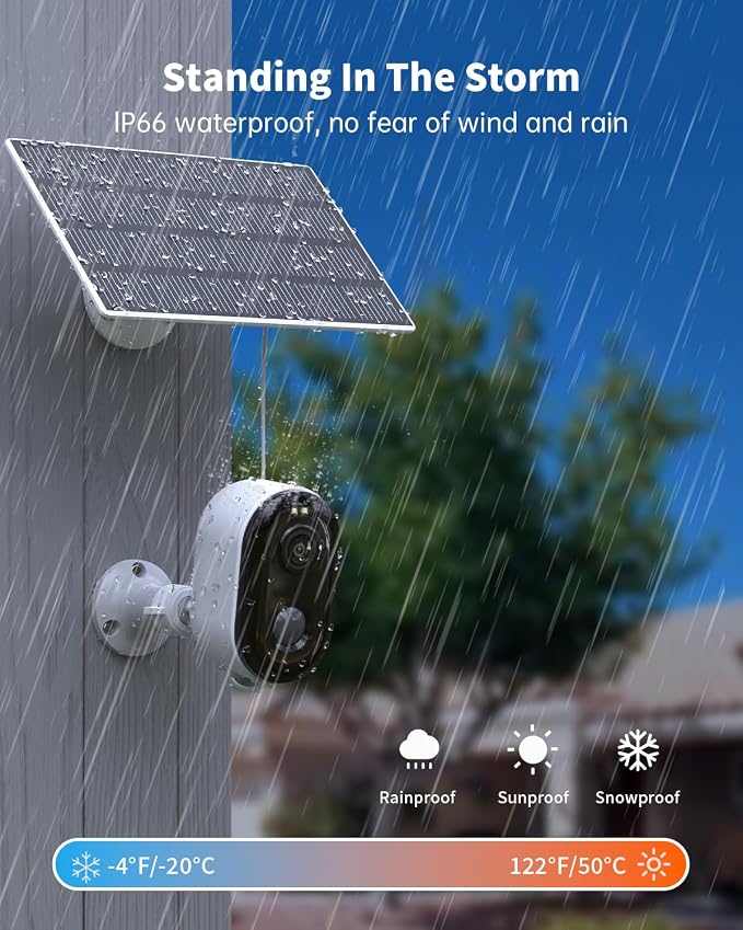 Security Cameras Wireless Outdoor, Solar Battery Powered 2k Color Night Vision - Image 5