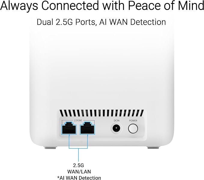 ASUS ZenWiFi BD4 Dual-Band WiFi 7 Mesh, 3600 Mbps, 2450 sq. ft., Dual 2.5G Ports - Image 4