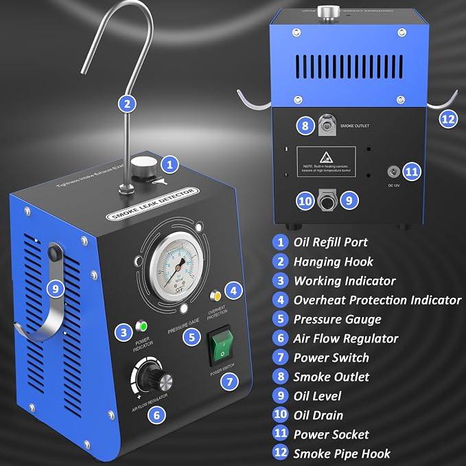 Automotive Smoke Machine Leak Detector Built in Air Pump, EVAP Automotive Smoke - Image 7