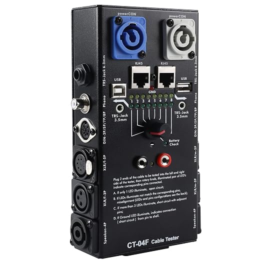 MFL. 13-Plug Audio Cable Tester Line Finder Black 13-in-1 Cables Checker 8-Way by MFL