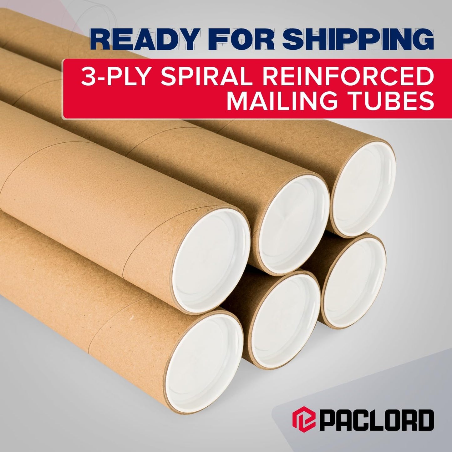 3" x 18" Heavy-Duty Reinforced Cardboard Mailing Tube, Pack of 4 Tubes with 8 Caps – Secure USPS Approved – Great for Shipping and Storing of Prints, Artwork, Posters or Documents