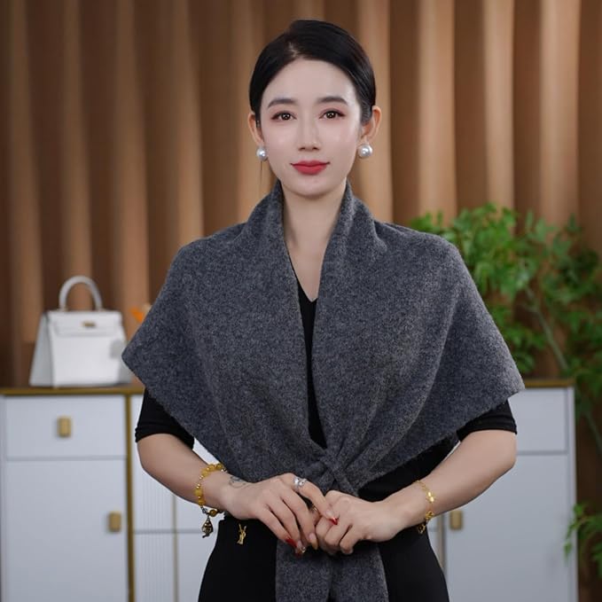 Shawls Wraps Women Triangle Sweater Scarf Warm Wool Blend Pashmina Cape Cold - Image 2