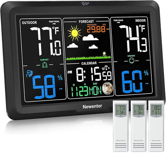 Newentor Weather Station Wireless Indoor Outdoor, Indoor Outdoor Thermometer by Newentor