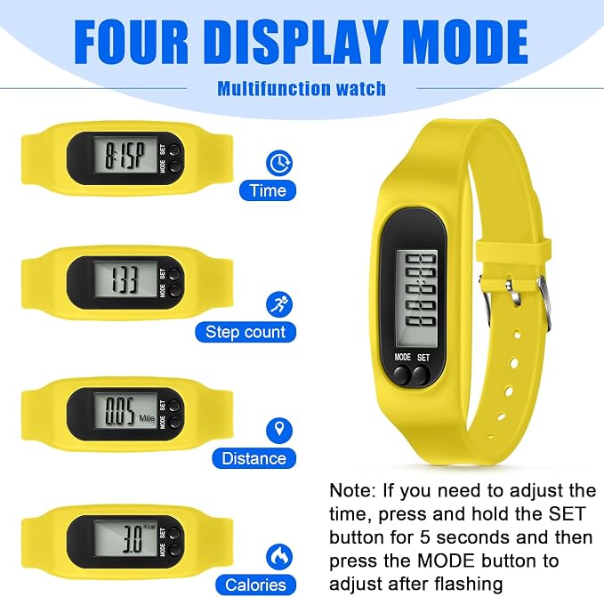 Geyoga Pedometer for Walking Steps and Miles Pedometer Watch Silicone Steps - Image 4