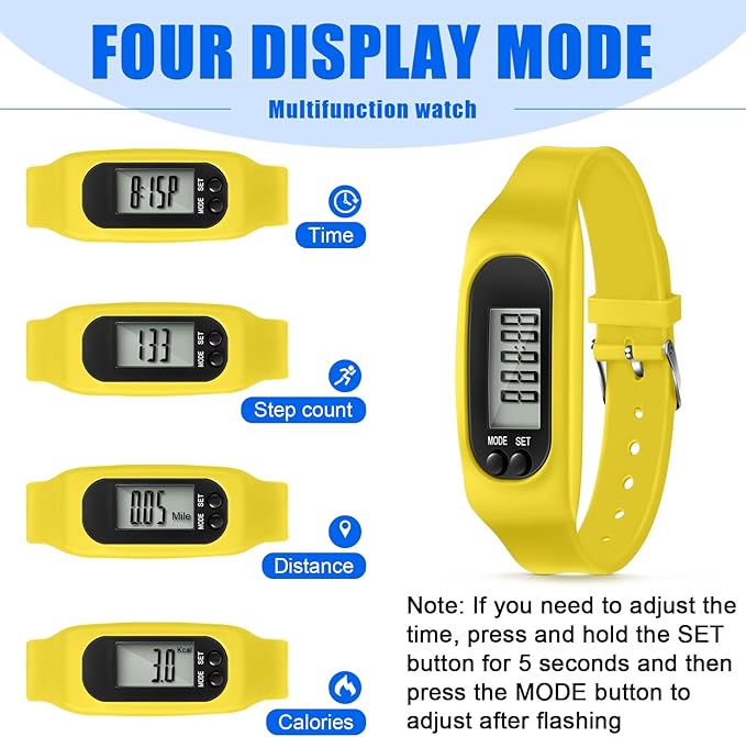 Geyoga Pedometer for Walking Steps and Miles Pedometer Watch Silicone Steps - Image 4