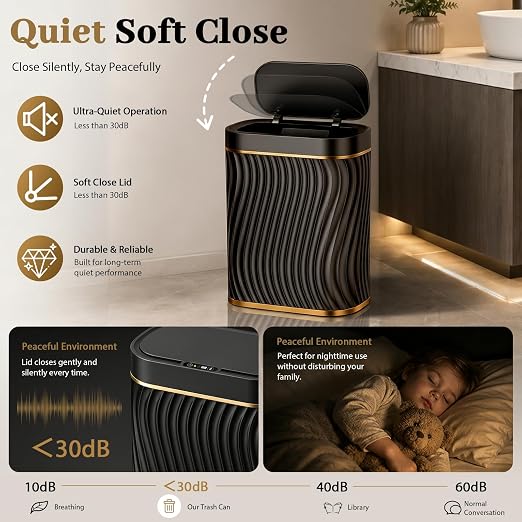 steo spce Automatic Motion Sensor Bathroom Small Trash Can - Image 8