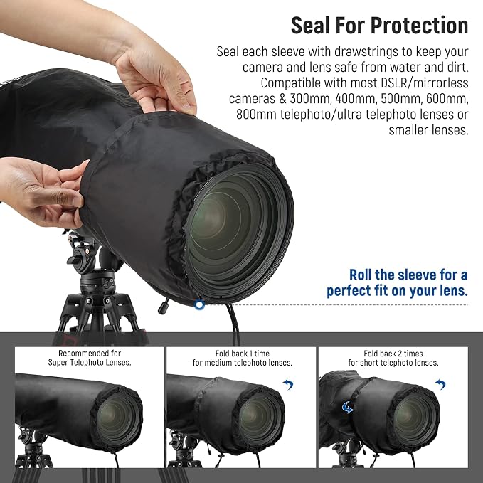 NEEWER Camera Rain Cover, Large Size Durable Nylon Raincoat Compatible - Image 3
