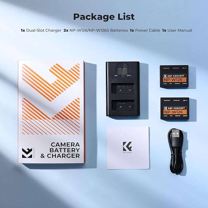 K&F Concept 1300mAh NP-W126 NP-W126S Battery and Charger - Image 7