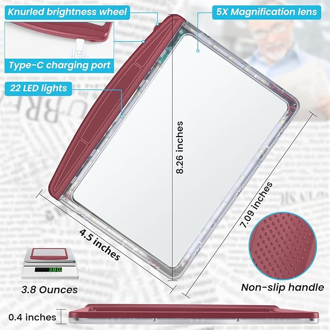 Rechargeable 5X Magnifying Glass - Image 6