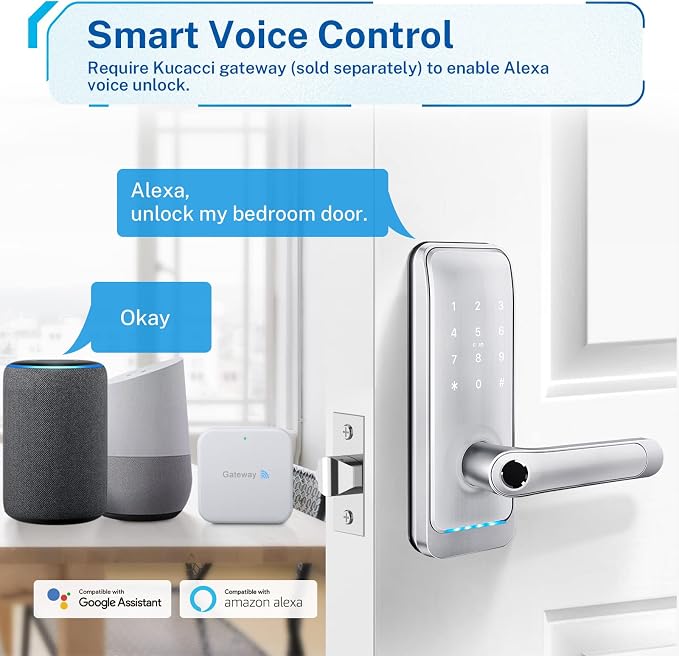 Keypad Smart Door Lock with Handle: Kucacci Keyless Entry Smart Lock - Image 5
