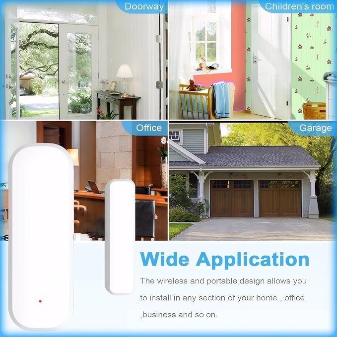 Smart WiFi Door/Window Sensor | Tuya Smart Alarm, Wireless Entry Detector - Image 6