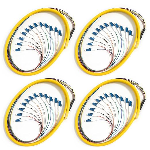 4Pack LC UPC 12 Fibers OS2 Single Mode Bunch Fiber Optic Pigtail, SingleMode by Bangun