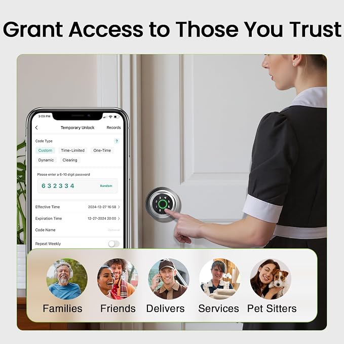 GHome Smart Fingerprint Door Lock, 4 in 1 Smart Fingerprint Door Knob - Image 7
