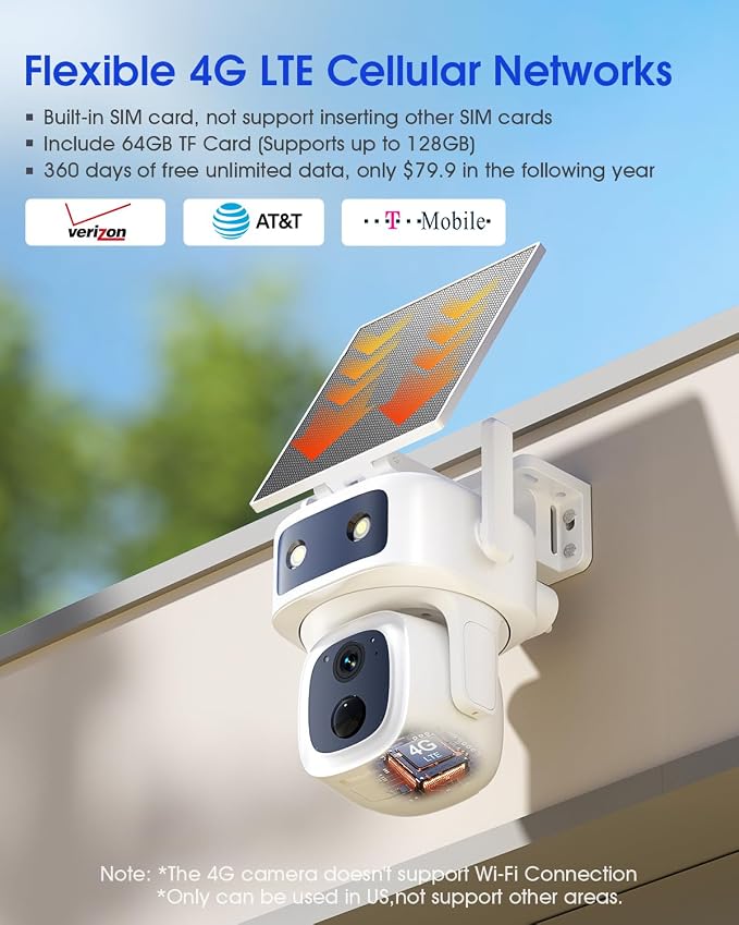 SANSCO 4G LTE Cellular Security Camera Wireless Outdoor, 360 Days Free - Image 8