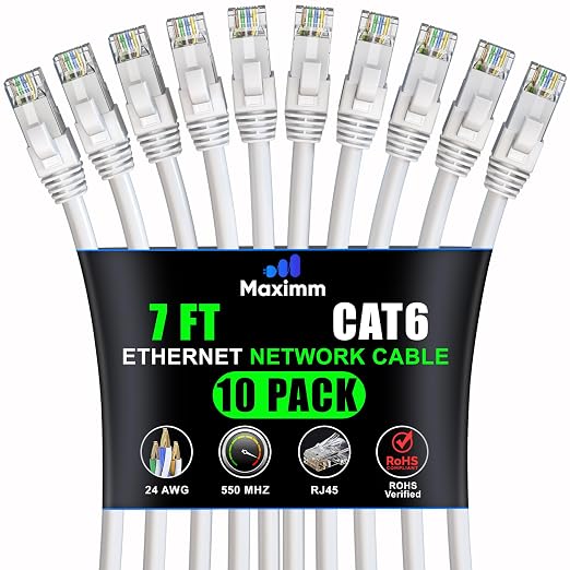 Maximm Cat 6 Ethernet Cable 7 ft by MaximmCable