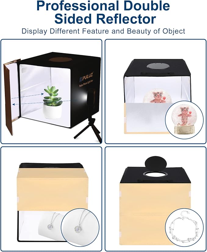 PULUZ 12''×12'' Portable Photography Light Box, Dimmable Photo Studio Light Box - Image 6