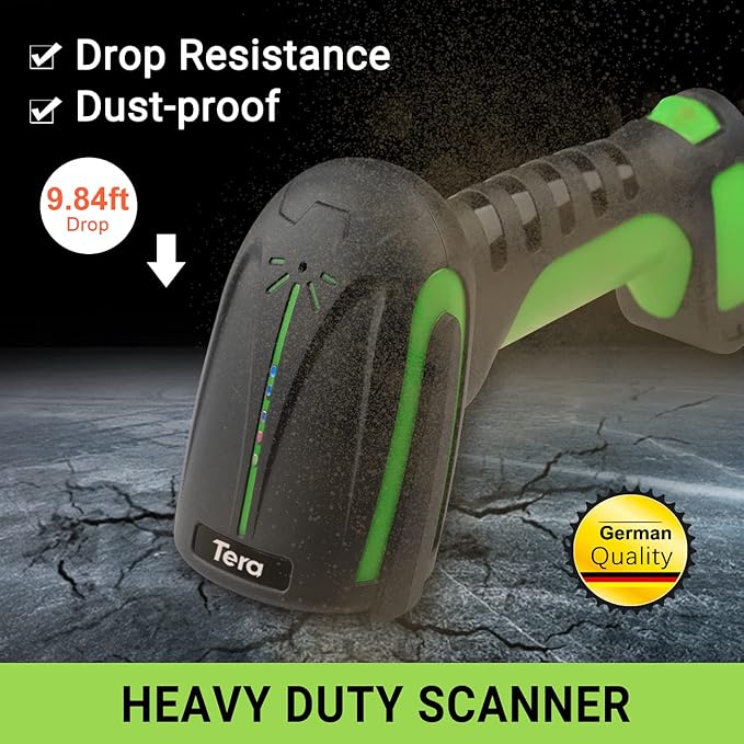 Tera Pro Industrial Wireless Barcode Scanner 2D QR 1D Bar Code Reader 2.4G - Image 2