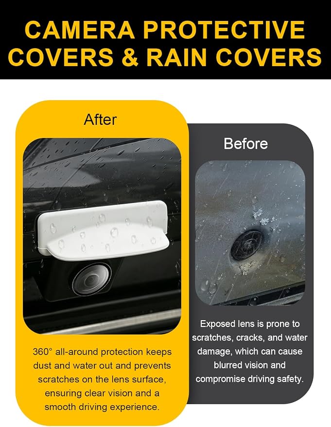 Car Camera Lens Protector 2-Pack + Backup Camera Rain Shield 1-Pack, - Image 4