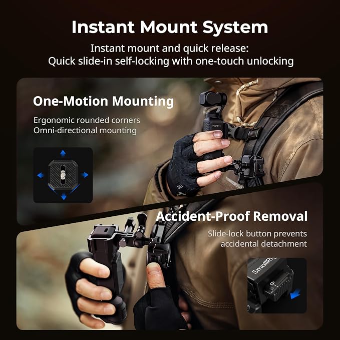 SMALLRIG Universal Three-in-One Camera Clip Kit, Quick Release System, Backpack - Image 3