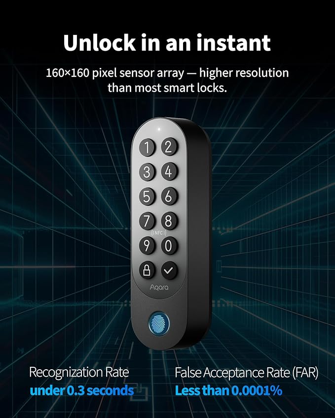 Aqara Smart Retrofit Lock U200 Upgraded Version, Fingerprint Keyless Entry Door - Image 3